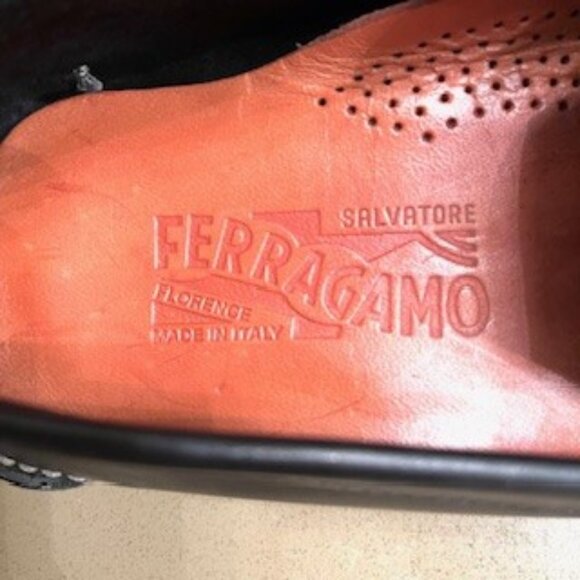 Salvatore Ferragamo Men’s Black Leather Gancini Driver Loafer, Sz 8EE - Picture 4 of 8